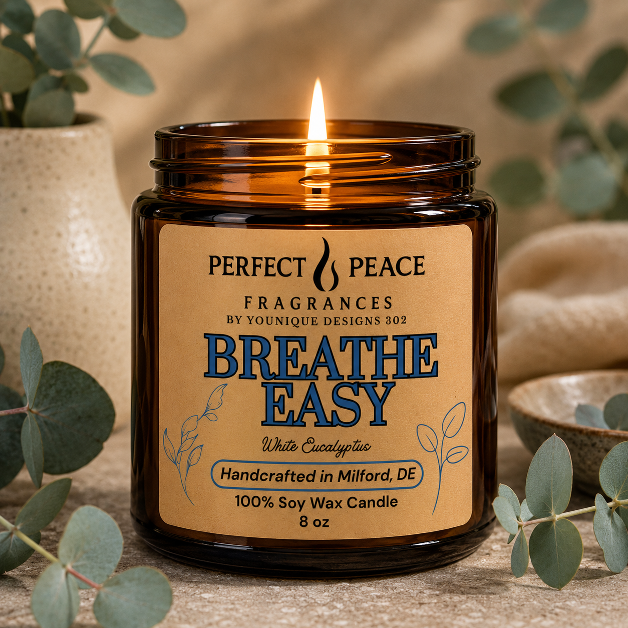 Breathe Easy - 8 oz Soy Wax Candle