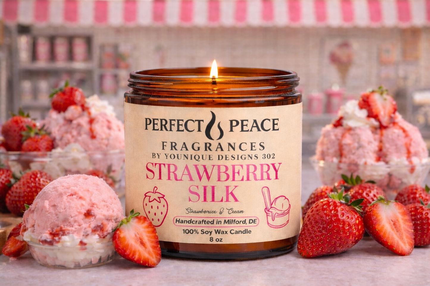 Strawberry Silk - 8 oz Soy Candle